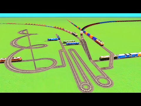 💞TRAIN CROSSIN SLIDE CIRCLE WITH CURVED ZIG ZAG TRACKS💓RAILROAD RAILWORK BEANG DRIVE 