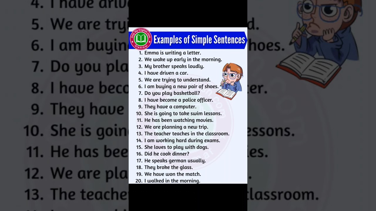 Examples of simple sentences #shortsvideo