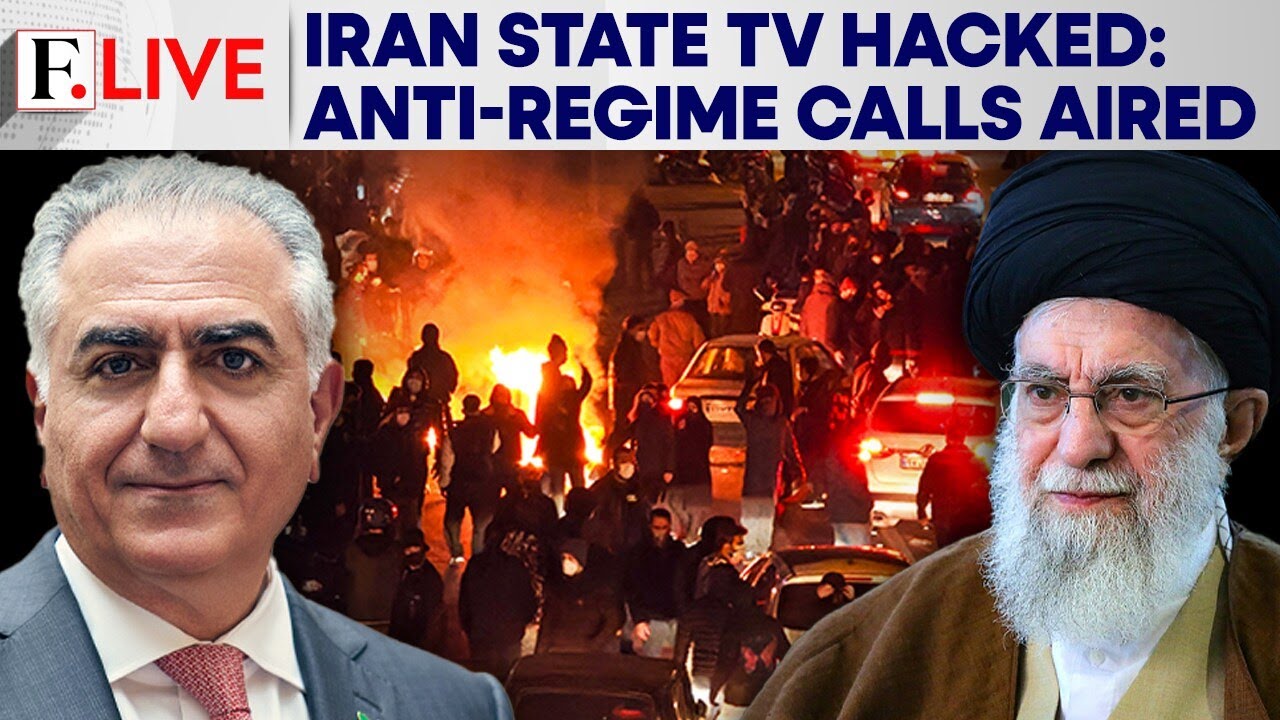Iran State TV Hacked:  Exiled Prince’s Anti-Khamenei Message Interrupts Broadcasts | Firstpost Live