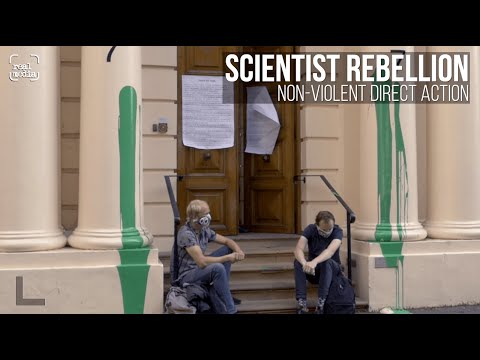 Scientist Rebellion throw paint at The Royal Society