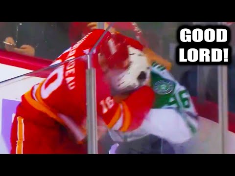 Mikko Rantanen Jonathan Huberdeau Fight Scrap for Coronato Hit | Stars vs Flames 2025 Highlights