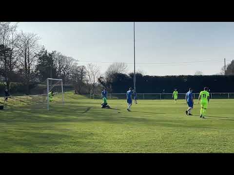 George Membrillera scores for Dorking Wanderers at Storrington FC in Southern Combination League