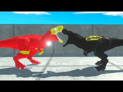 IRON MAN VS BATMAN T-REX DEATH RUN - Animal Revolt Battle Simulator