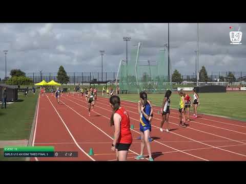 Girls U13 4x100m Timed Final 3: 2021 Commonwealth Bank State Relays Championships // LAVicTV