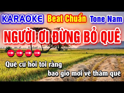 Người Ơi Đừng Bỏ Quê Karaoke Beat Chuẩn Tone Nam - Hà My Karaoke