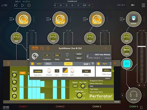SynthMaster One & Perforator - AUv3 Triple Special in AUM - iPad Air 2