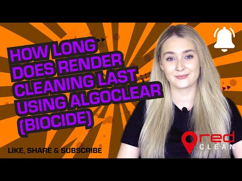 How long does render cleaning last using Algoclear? (Biocide)