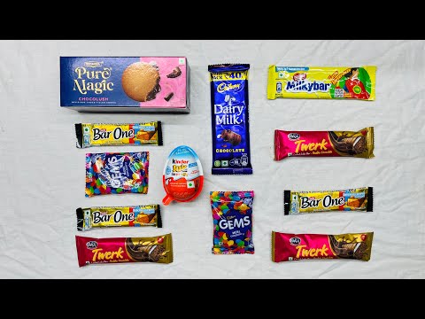 Some Interesting candies and surprises | Dairymilk Milkybar KinderJoy Gems Chocolates unboxing Asmr