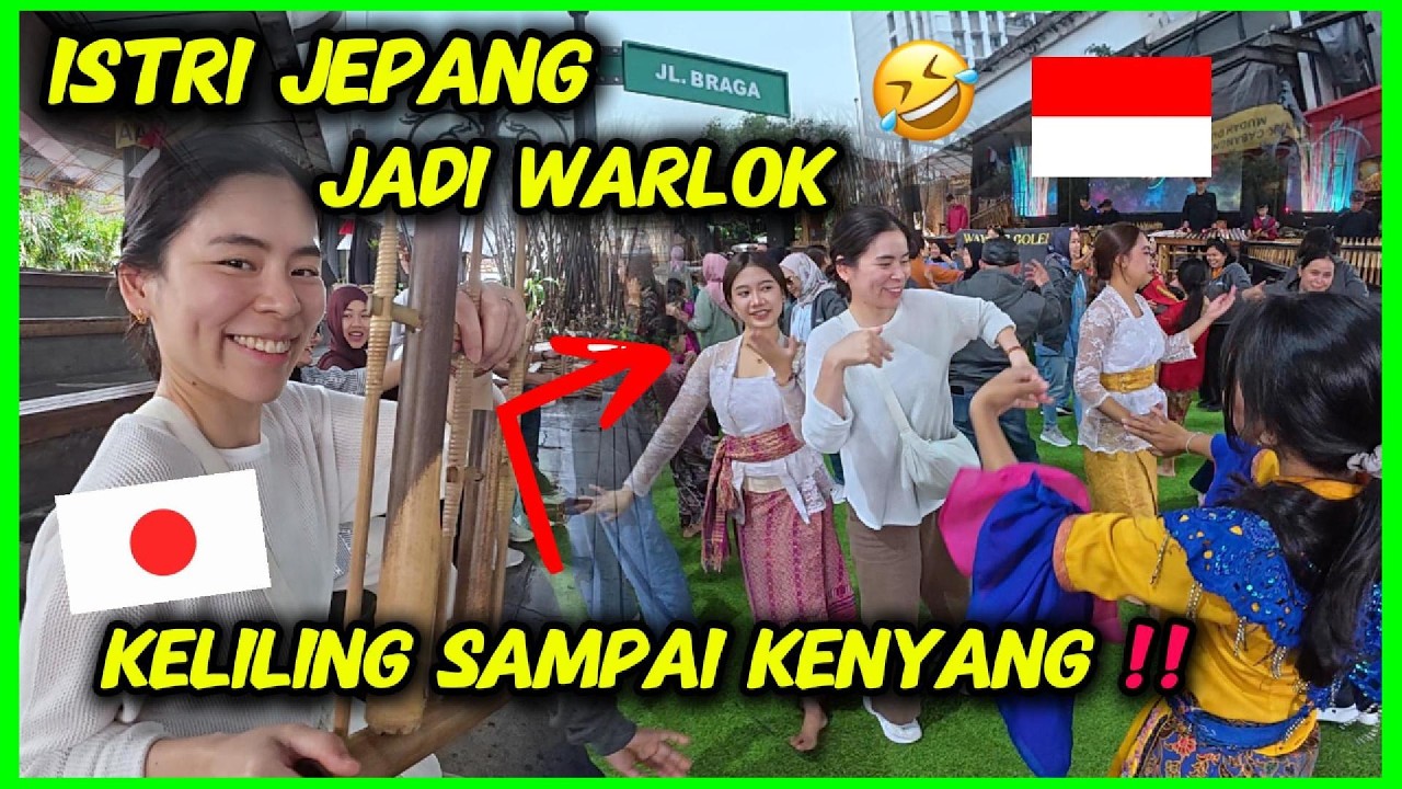 TEH SAKURA JADI ORANG SUNDA‼️JOGET ANGKLUNG & KELILING BRAGA SAMPAI KENYANG