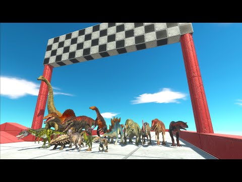 ALL DINOSAURS SPEED RACE - TO GET A GOLD PIG | Animal Revolt Battle Simulator