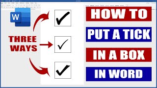 How to put a tick in a box in Word | Microsoft Word Tutorials