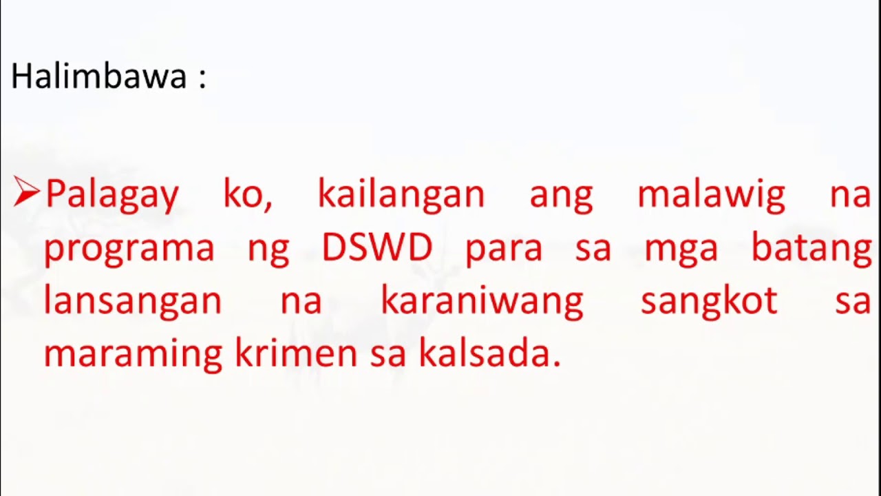 Mga Ekspresyon sa Pagpapahayag at Pagbabago ng Pananaw