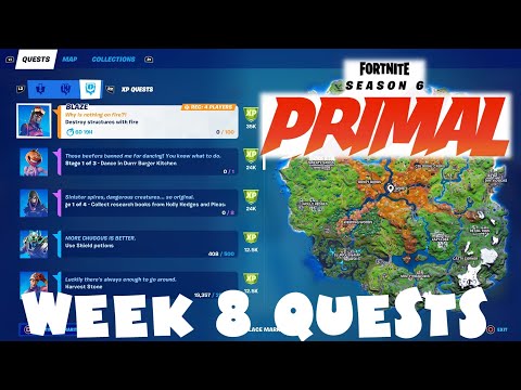 (Chapter 2) ALL Week 8 Quests Guide - Season 6 - Fortnite Primal Battle Royale