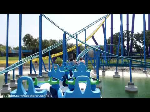 Back row point of view footage of Wave Breaker: The Rescue Coaster