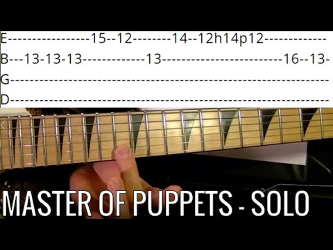 Master of Puppets Solo Guitar Lesson by Metallica. Easy Guitar Tutorial With Tabs Video