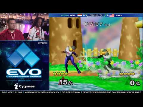 EVO 2018 - Amsah (Sheik) vs llama (AK) (Sheik) - Pools Round 1 - SSBM