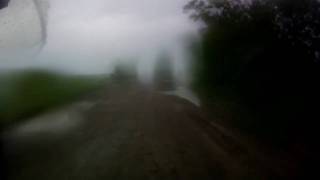 preview picture of video 'Yamaha YBR 125 ride on Ukraine road between villages in a rain, part 1'