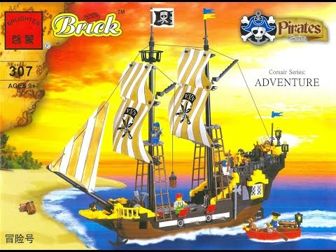 Обзор конструктора brick 307.Большой пиратский корабль!
