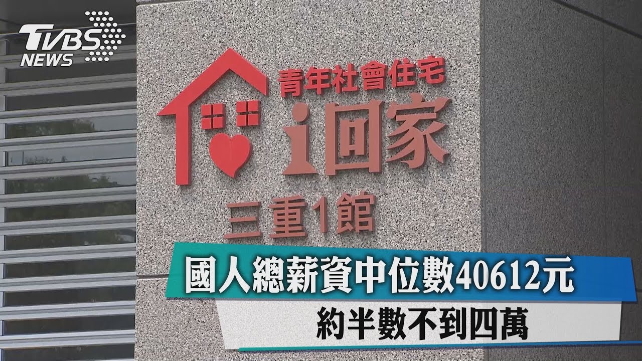 國人總薪資中位數40612元 約半數不到4萬