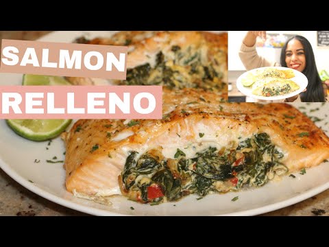 Salmon relleno de espinacas con queso crema | Ros Emely