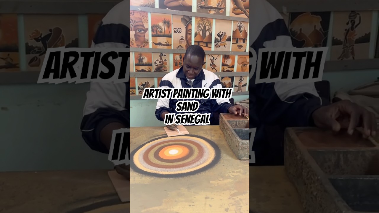 He uses sand from across Senegal 🇸🇳 No paint. Just earth turned into art. #senegal #dakar #senegal