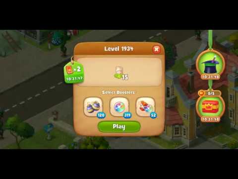 Gardenscapes Level 1934 Walkthrough "No Boosters Used"