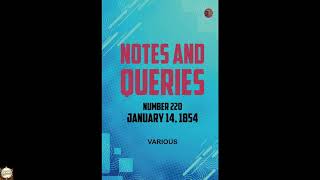 Notes and Queries Number 220 January 14 1854
