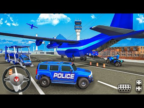 Transporting Police Hummer in Cargo Plane - Police Car Transporter Simulator #2 - Android Gameplay