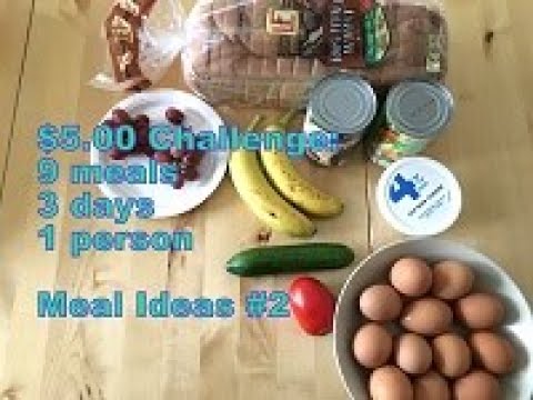 $5 Meal Challenge: 3 days - 9 meals - 1 person:  Ideas 2
