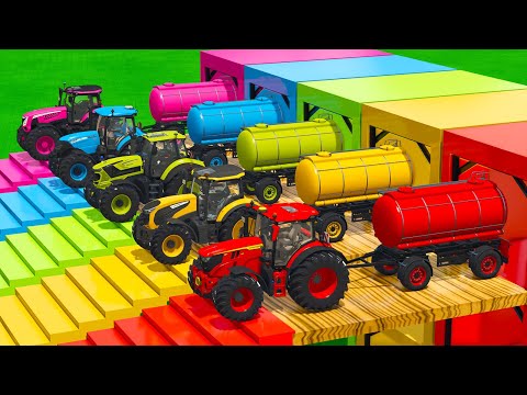 DEUTZ FAHR vs LANDINI vs JOHN DEERE vs McCORMICK vs CASE TRACTORS BATTLE - Farming Simulator 25