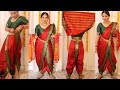 How To Wear Navari Saree Marathi Style Saree Draping With Silk Saree Dhoti Style Saree