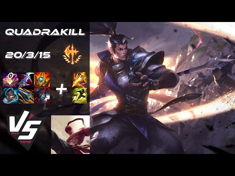 JUNGLE Xin Zhao vs Lee Sin [QUADRAKILL] - EU Challenger Patch 25.20