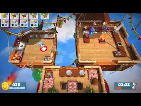 Overcooked 2 Level 2-3, 2 Players, 3 Stars