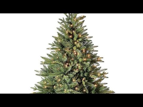 Evergreen Classics 7.5 ft Pre-Lit Colorado Spruce Artificial Christmas Tree, Warm White LED Lights