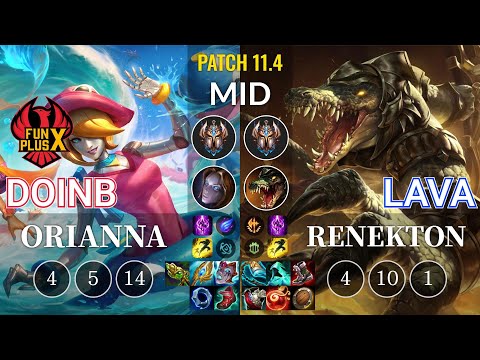 FPX Doinb Orianna vs Lava Renekton Mid - KR Patch 11.4