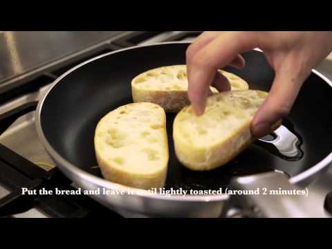 Cut and toast ciabatta bread under 5 minutes