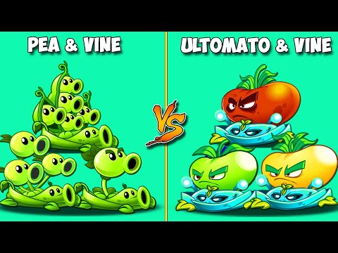 Team ULTOMATO & VINE vs PEA & VINE - Who Will Win? - PvZ 2 Team Plant Vs Team Plant