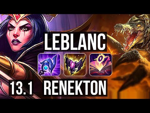 LEBLANC vs RENEKTON (MID) | 900K mastery, Dominating | EUW Diamond | 13.1