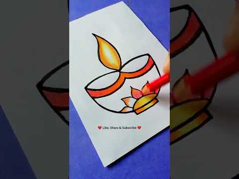 💐🥰 Diwali diya drawing 🥰💐 Diwali drawing 🥰💐 #shorts