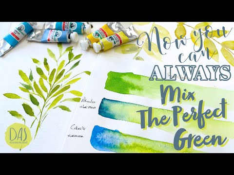 How to Mix Natural Greens and Paint Beautiful Leaves in Watercolor - Beginners Step by Step Tutorial