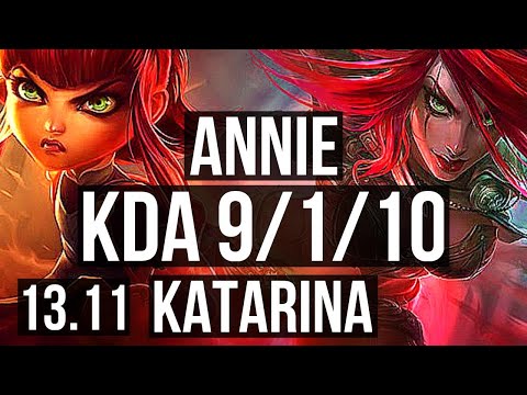 ANNIE vs KATARINA (MID) | 9/1/10, 400+ games, Godlike | KR Master | 13.11