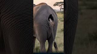 The bird&#39;s nest parasitizes on the elephant&#39;s body. #elephant #birds #animals