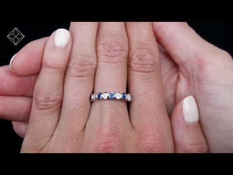 Stellato Sapphire and Diamond Eternity Ring in 9K White Gold - E5050