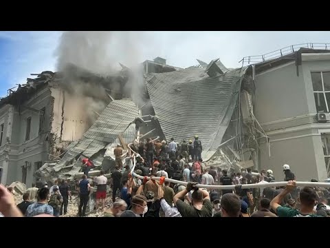Aftermath of strike on Kyiv children's hospital | AFP