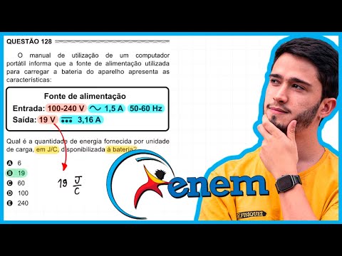 ENEM 2017 Libras - O manual de utilização de um computador portátil informa que a fonte de alimentaç