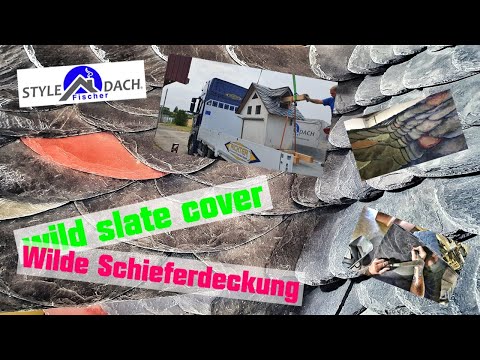 Wilde Deckung mit Colorschiefer - wild slate cover - Theis Böger Schiefer - Schieferdino plus