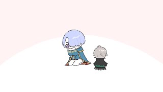 【手描きにじさんじ】緊張のあまり甲斐田（cv.弦月）に励ましてもらう弦月とコメント欄にいる長尾【弦月藤士郎】