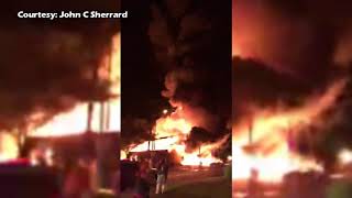 Massive Fire At Warren Tire Center