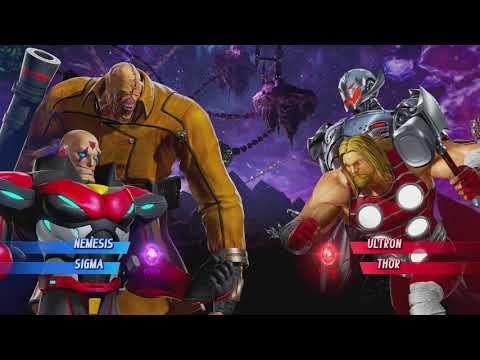 Sigma and Nemesis vs Ultron and Thor - MARVEL VS. CAPCOM: INFINITE