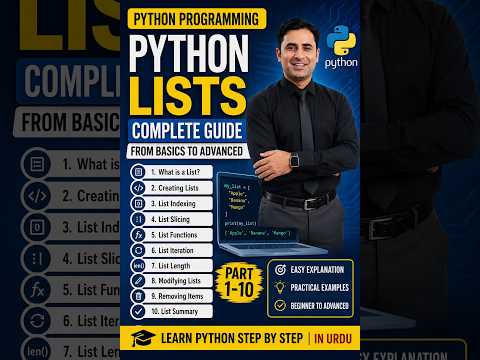 Python Lists Complete Tutorial In Urdu Python List Indexing Modify Remove Real Examples Beginn